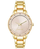 Nine West Women's Quartz Gold-Tone Alloy Link Bracelet with Light Pink Watch, 35mm - Light Pink, Gold