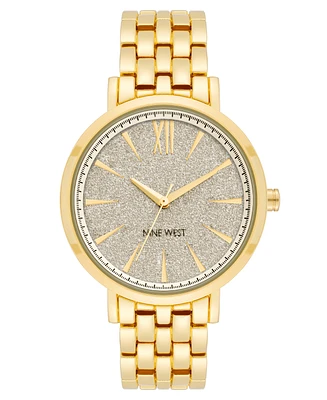 Nine West Women's Quartz Gold-Tone Alloy Link Bracelet Watch, 36.5mm