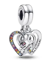 Pandora Mixed Stone Puzzle Piece Hearts Splitable Friendship Dangle Charm