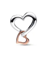 Pandora Sterling Silver Two-Tone Openwork Infinity Heart Charm