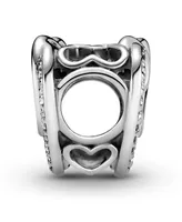 Pandora Cubic Zirconia Sparkling Entwined Hearts Charm