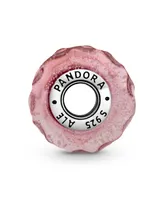 Pandora Sterling Silver Wavy Fancy Pink Murano Glass Charm
