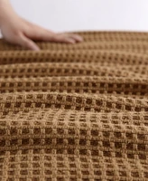 Eddie Bauer Solid Waffle Cotton Reversible Blanket