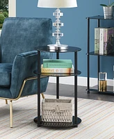 Convenience Concepts 15.75" Glass Designs2Go 3 Tier Round Table