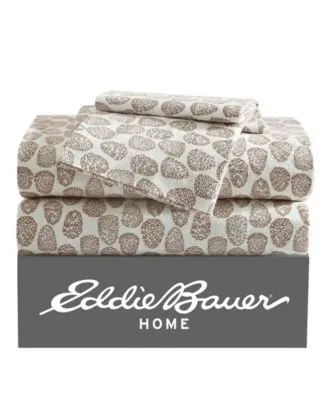 Eddie Bauer Little Creek Pine Cone Cotton Flannel Sheet Sets