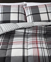 Closeout! Eddie Bauer Normandy Plaid Micro Suede Reversible Piece Duvet Cover Set
