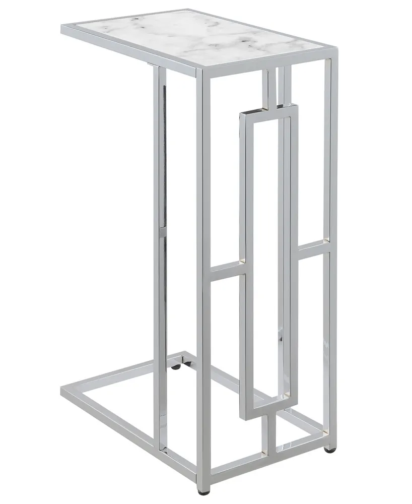 Convenience Concepts 15.75" Chrome Oxford Glass C End Table