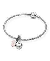 Pandora Cubic Zirconia Mother Daughter Hearts Dangle Charm