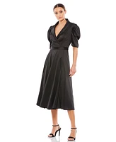 Women's Ieena Quarter Length Puff Sleeve A Line Dress