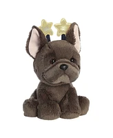 Aurora Small Holiday Cheer Jody French Bulldog Holiday Festive Plush Toy Black 7.5"