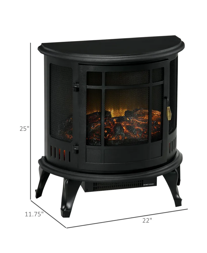Homcom Electric Fireplace Stove with Realistic Flame, Fireplace