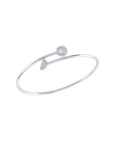 LuvMyJewelry Moon Stages Design Sterling Silver Diamond Adjustable Women Bangle
