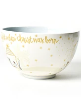 Coton Colors Brown Skin O Holy Night Scene 9" Footed Bowl
