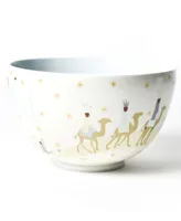 Coton Colors Brown Skin O Holy Night Scene 9" Footed Bowl