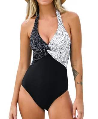 Cupshe Women's Plunging V-wire Cross Back Cheeky One Piece Swimsuit