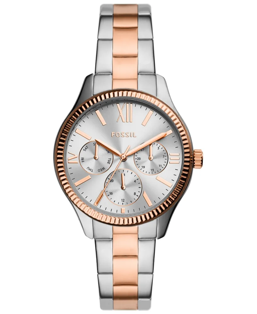 Fossil Women's Rye Multifunction Silver-Tone Alloy Watch, 36mm - Two