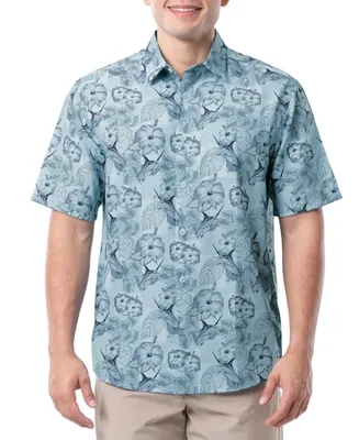 Guy Harvey Men's Short-Sleeve Marlin Floral Fishing Shirt