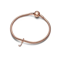 Pandora 14k Rose Gold-Plated Script Alphabet Dangle Charm - Rose Gold