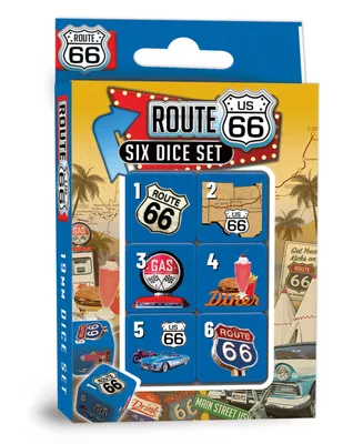 Masterpieces Route 66 - 6 Piece D6 Gaming Dice Set Ages 6 and Up