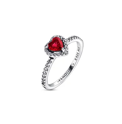 Pandora Crystal Stone Timeless Elevated Red Heart Ring