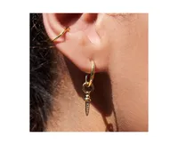 Women's 14K Gold Plated Earrings Dagger Hoops