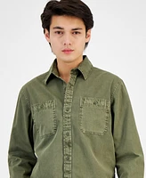 Sun + Stone Men's Long Sleeve Twill Shirt, Created for Macy's