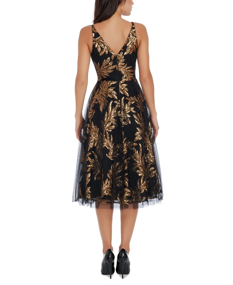 Dress the Population Women's Courtney Sequin and Tulle