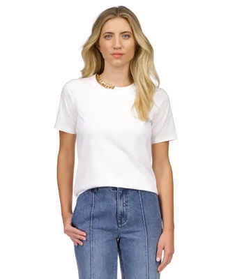 Michael Kors Women's Chain-Neck Classic T-Shirt