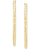 Diamond-Cut Hoop Earrings in 14k Gold, 1 1/3 inch