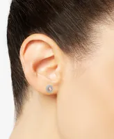 Morganite (1/2 ct. t.w.) & Diamond (1/4 ct. t.w.) Flower Stud Earrings in 14k White & Rose Gold