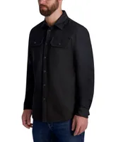 Karl Lagerfeld Paris Men's Ponte Long Sleeve Mix Check Pattern Shirt Jacket