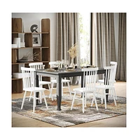Merrick Lane Finnley Wooden Dining Table With Sculpted Legs