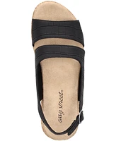 Easy Street Women's Gannett Buckle Slingback Wedge Sandals