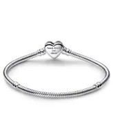 Pandora Moments Cubic Zirconia Sparkling Infinity Heart Clasp Snake Chain Bracelet