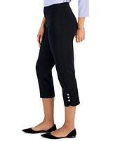 Jm Collection Women's Snap-Hem Pull-On Capri Pants, Created for Macy's