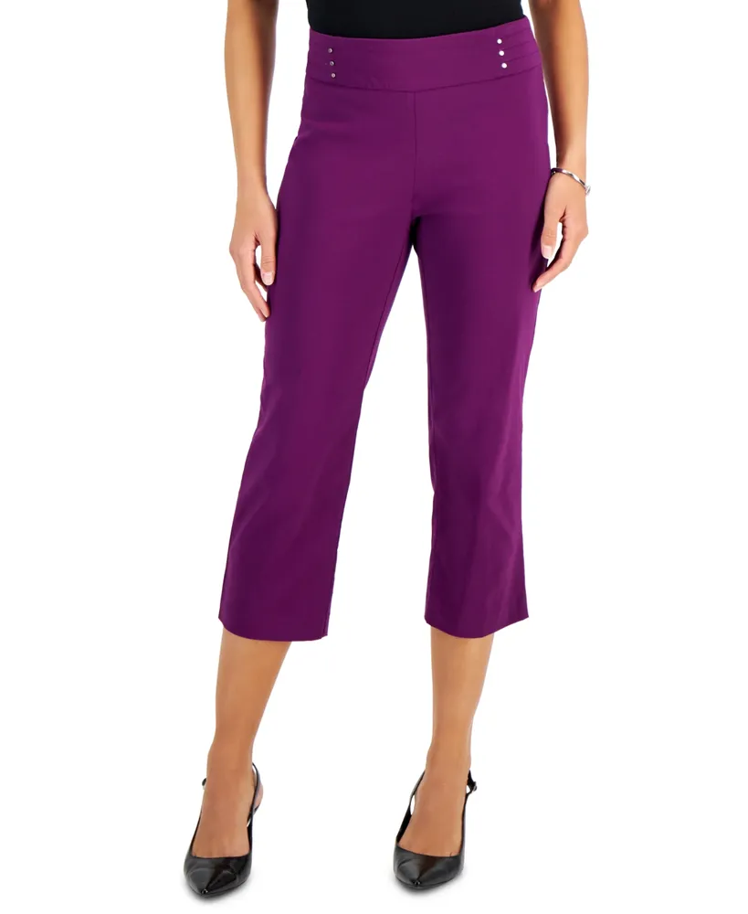 Jm Collection Women's Pull On Slim-Fit Cropped Pants, Created for Macy's