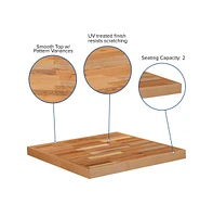 Square Butcher Block Style Table Top - Restaurant Table Top