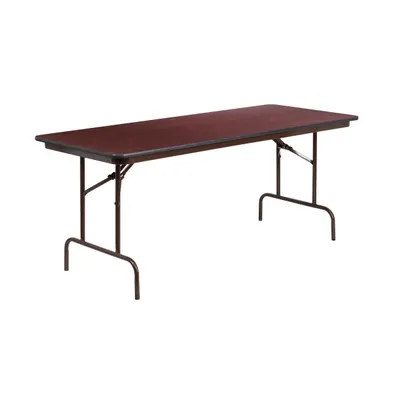 6-Foot High Pressure Mahogany Laminate Folding Banquet Table