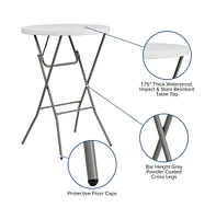 2.6-Foot Round Plastic Bar Height Folding Table