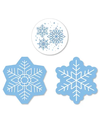 Blue Snowflakes - Diy Shaped Winter Holiday Party Cut-Outs - 24 Count
