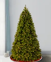 National Tree 7.5' Feel Real Deluxe Downswept Douglas Fir Hinged Tree with Color Led Lights & Power Connect