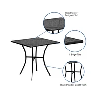 Emma+Oliver Commercial Grade 28" Square Colorful Metal Garden Patio Table