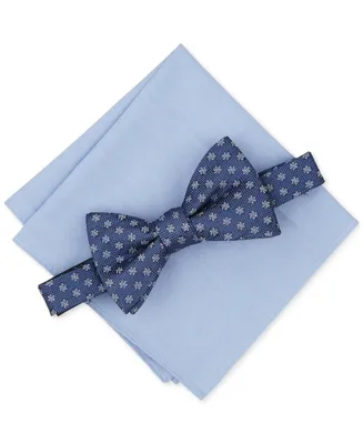 Bar Iii Men's Della Floral Bow Tie & Pocket Square Set, Created for Macy's