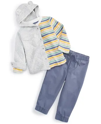 First Impressions Baby Boys Quilted Jacket, Shirt and Pants, 3 Piece Set, Created for Macy's