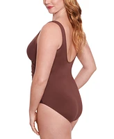 Miraclesuit Plus Size Escape Underwire Allover-Slimming Wrap One-Piece Swimsuit