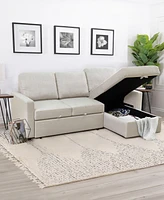 Newton 82" Polyester Storage Sectional Sofa Bed