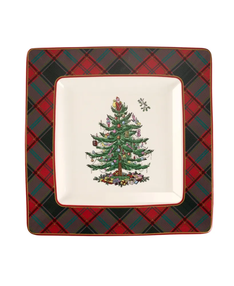 Spode Christmas Tree Tartan 9 Piece Hot Chocolate Set