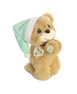 Aurora Medium Charlie Prayer Bear Precious Moments Inspirational Plush Toy Brown 9.5"