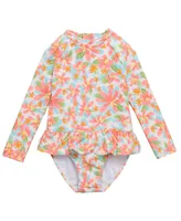 Snapper Rock Little Girls Hawaiian Luau Sustainable Ls Surf Suit