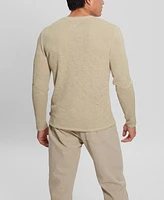 Guess Men's Long-Sleeve Gauze V-neck Fitted T-shirt